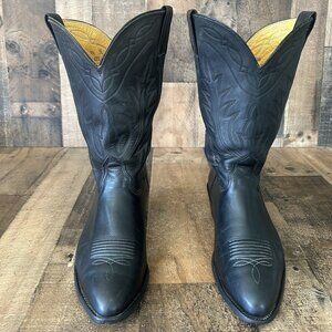 Nocona Vintage Classic Black Western Cowboy Boots Mens 9.5 EE